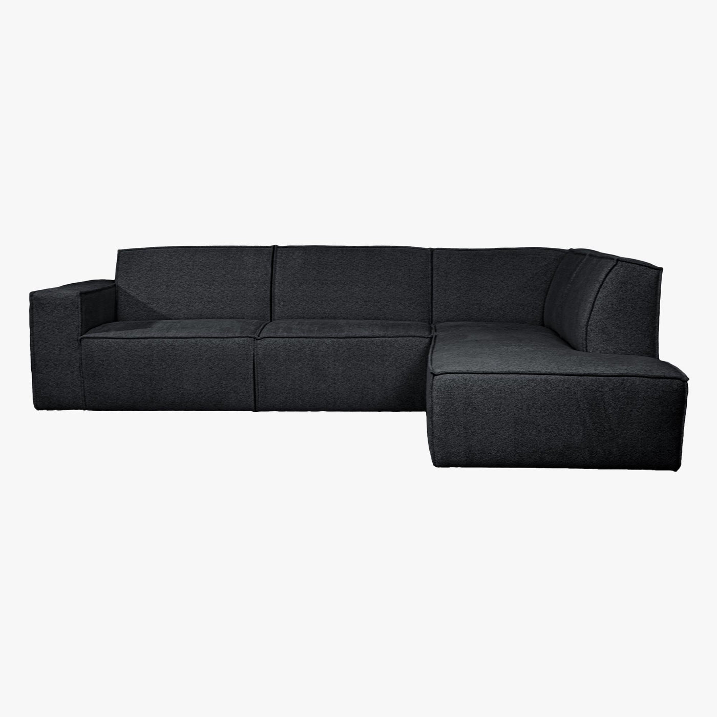 ELIA Canapé d’angle en tissu gris anthracite - Angle droit - Canapés d'angle - Mobilier Deco