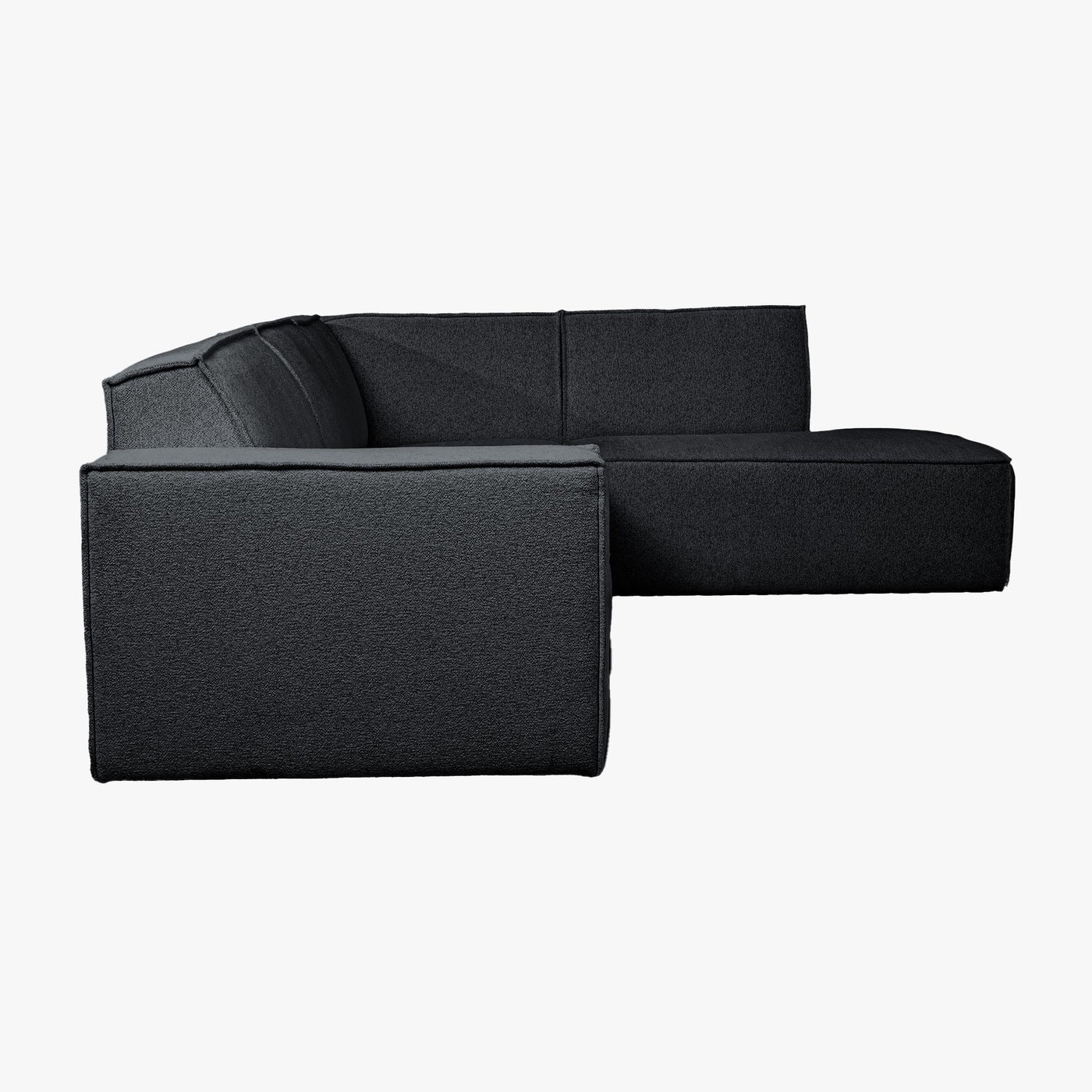 ELIA Canapé d’angle en tissu gris anthracite - Angle droit - Canapés d'angle - Mobilier Deco