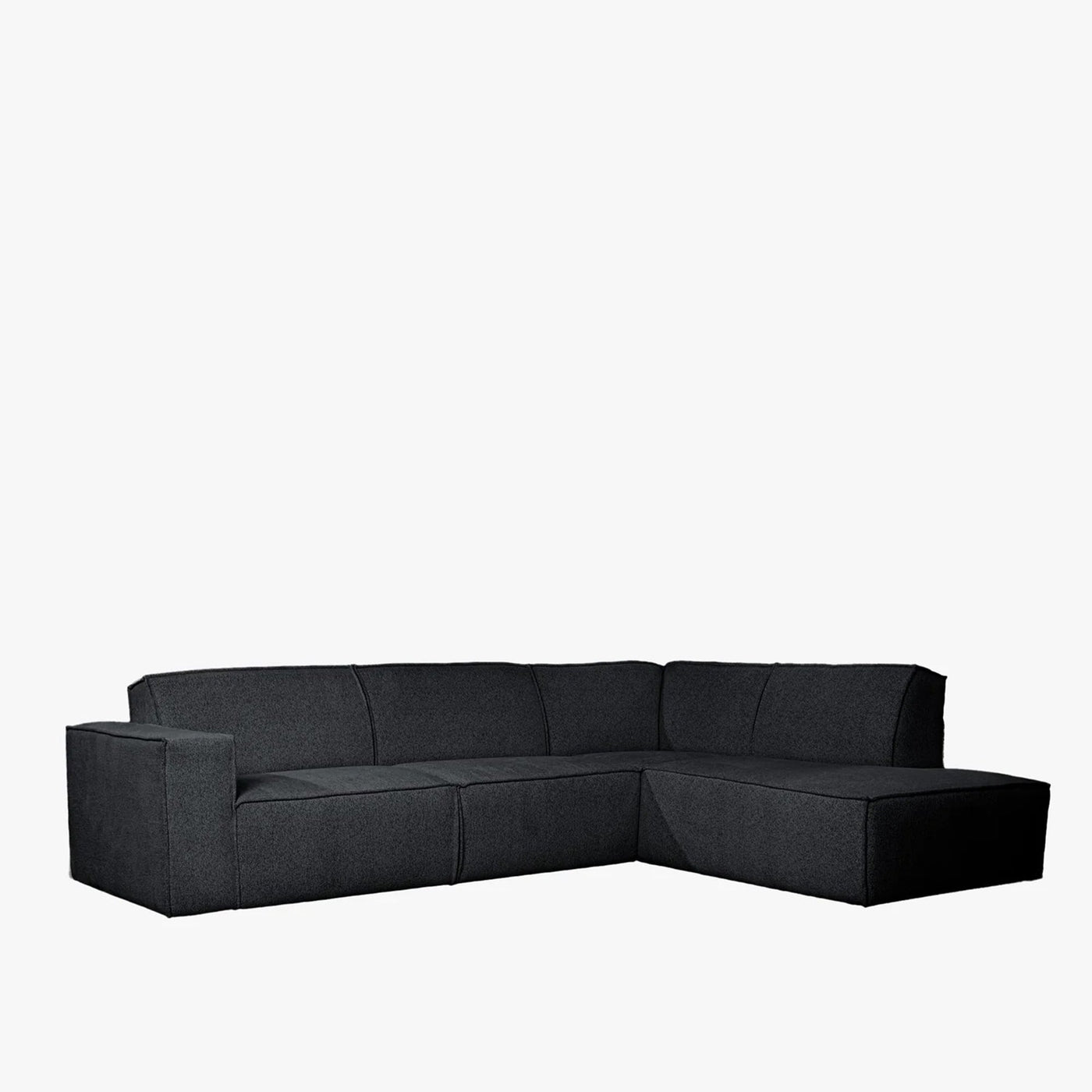 ELIA Canapé d’angle en tissu gris anthracite - Angle droit - Canapés d'angle - Mobilier Deco