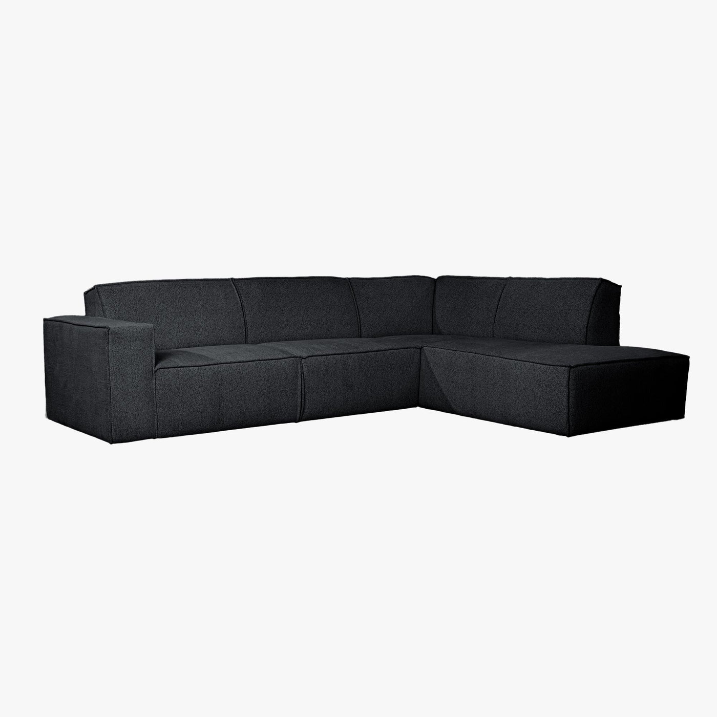 ELIA Canapé d’angle en tissu gris anthracite - Angle droit - Canapés d'angle - Mobilier Deco