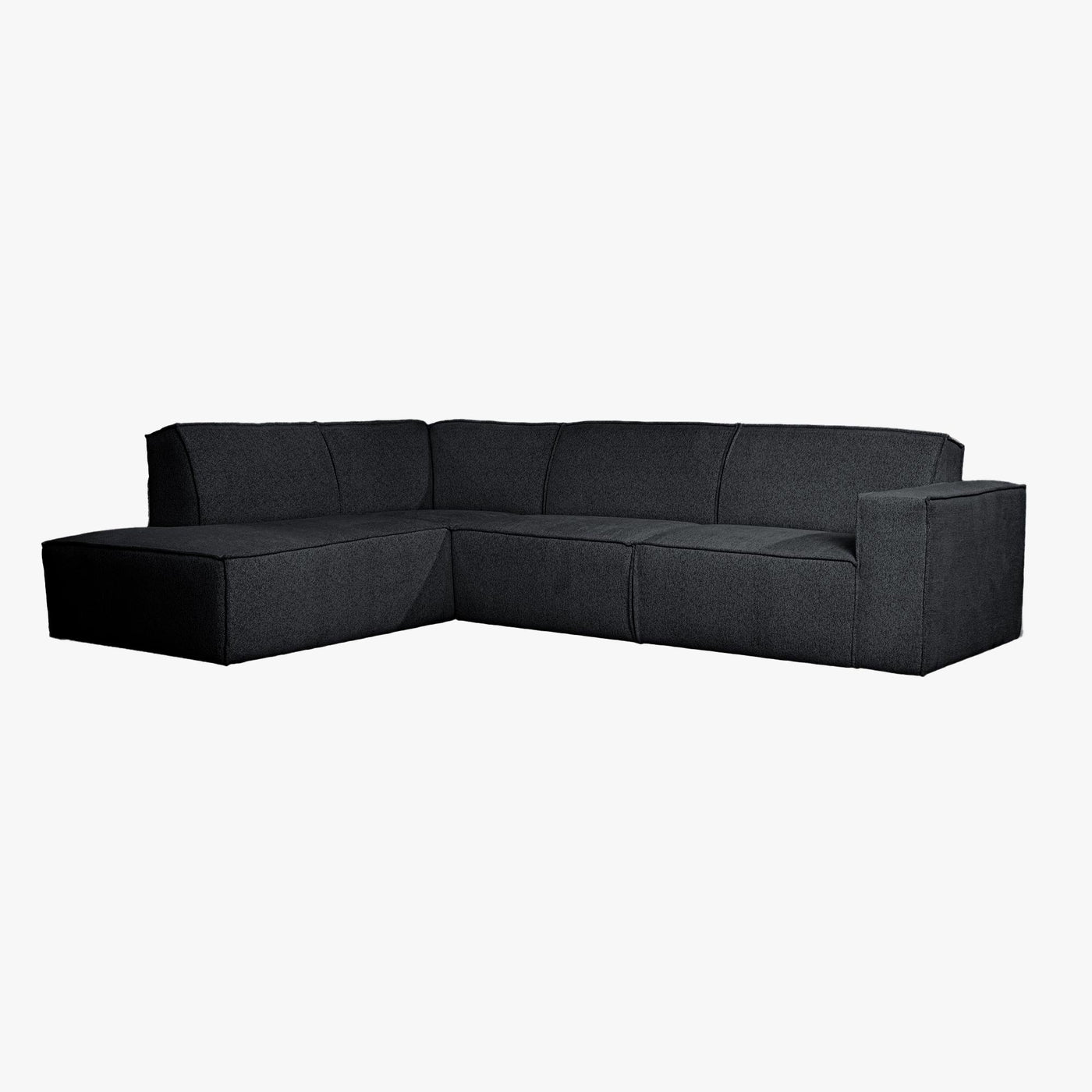 ELIA Canapé d’angle en tissu gris anthracite - Angle gauche - Canapés d'angle - Mobilier Deco