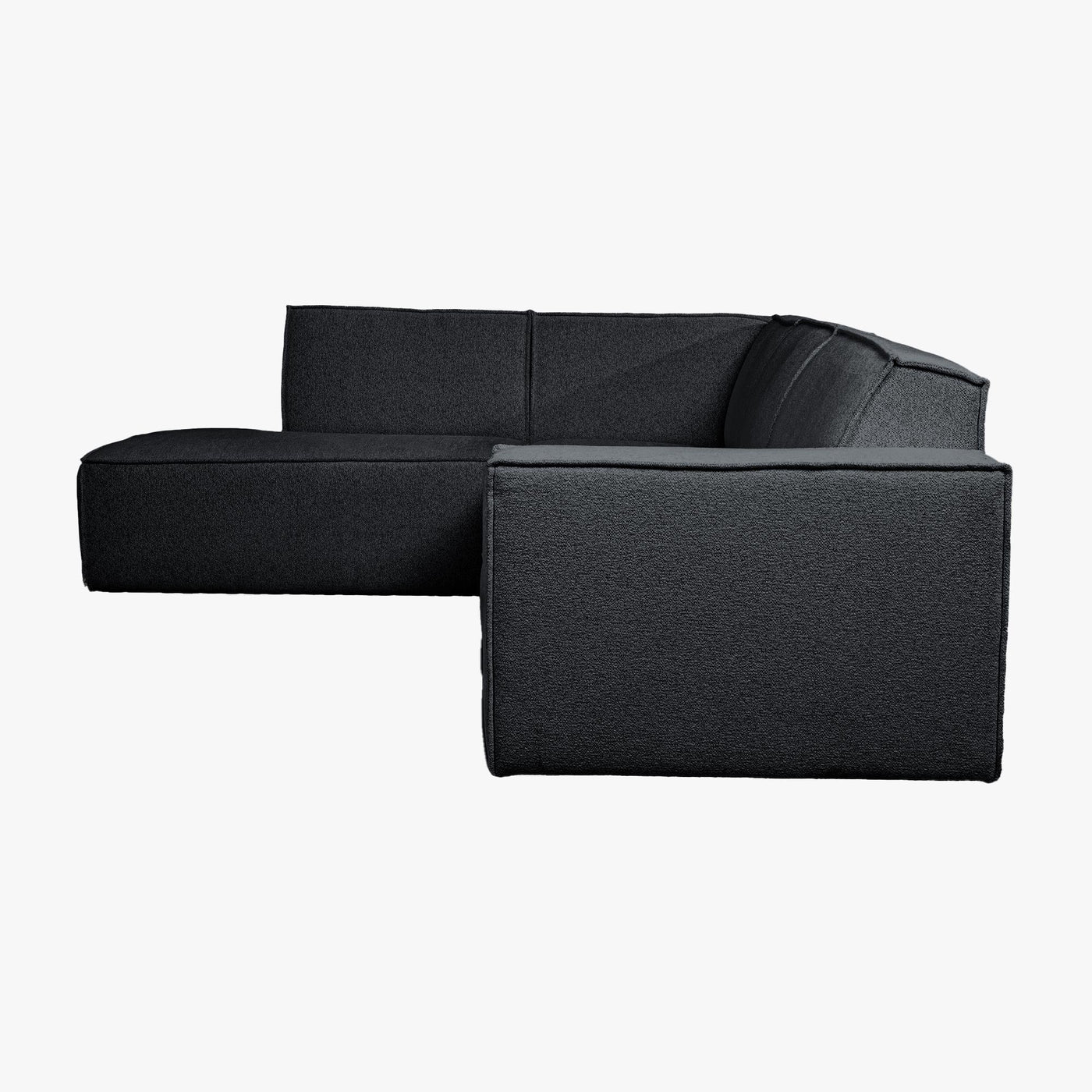 ELIA Canapé d’angle en tissu gris anthracite - Angle gauche - Canapés d'angle - Mobilier Deco