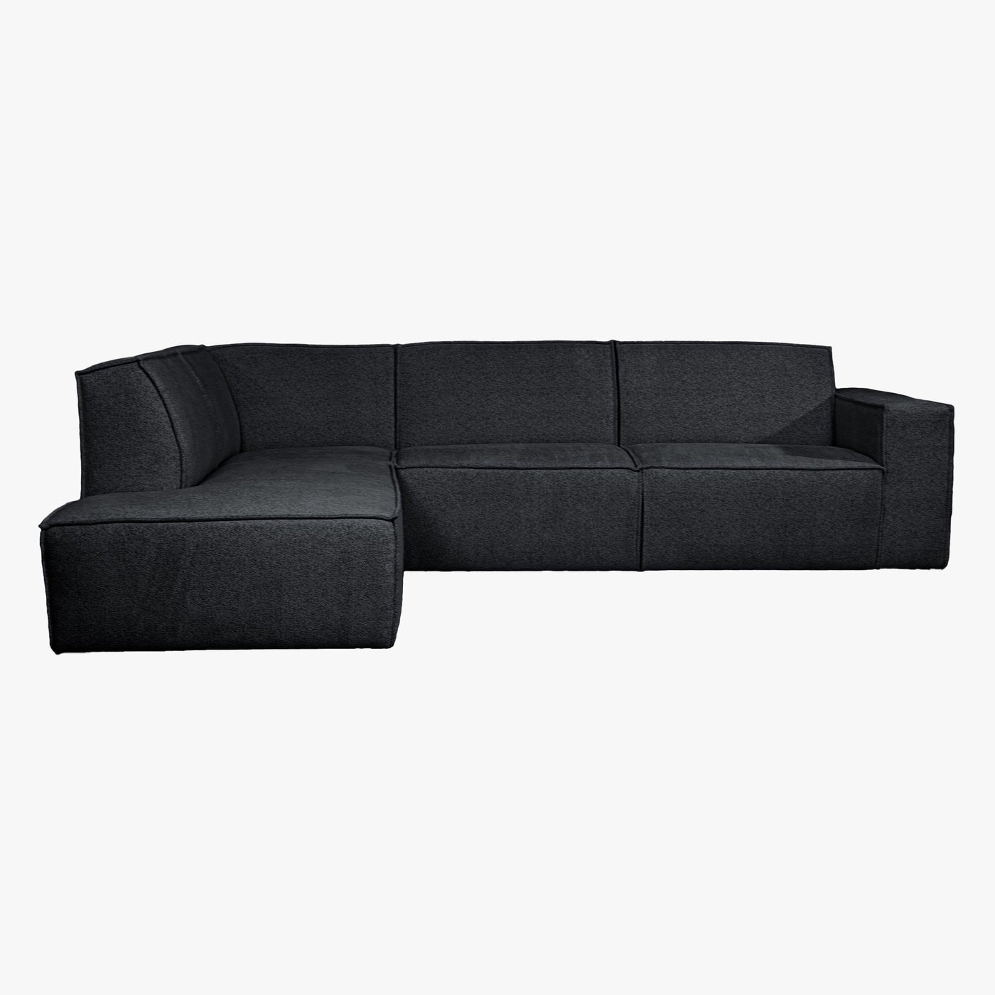 ELIA Canapé d’angle en tissu gris anthracite - Angle gauche - Canapés d'angle - Mobilier Deco