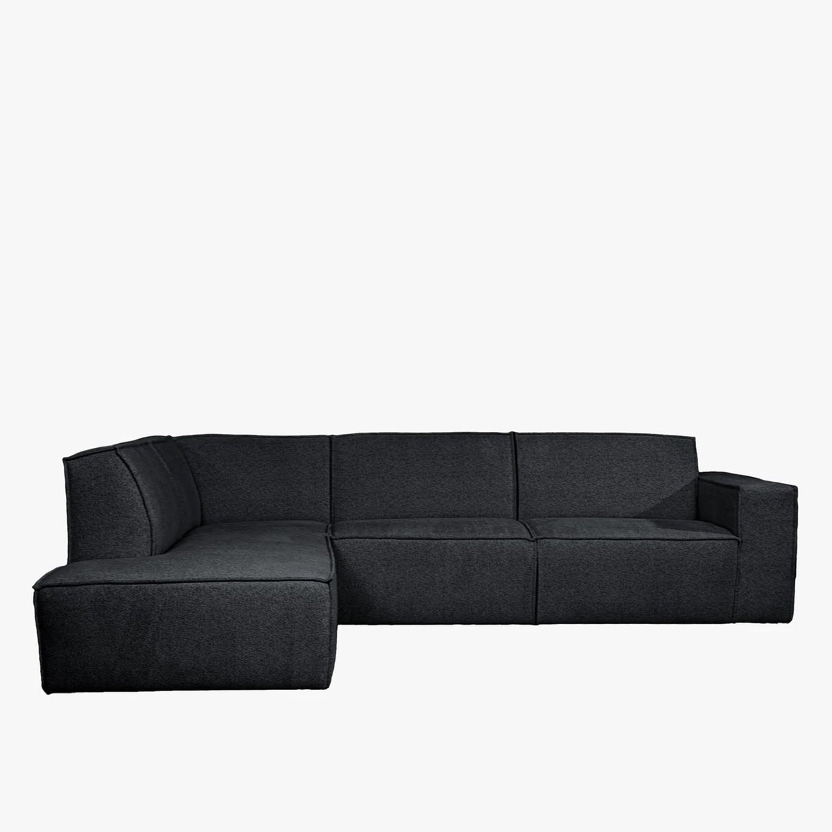 ELIA Canapé d’angle en tissu gris anthracite - Angle gauche - Canapés d'angle - Mobilier Deco