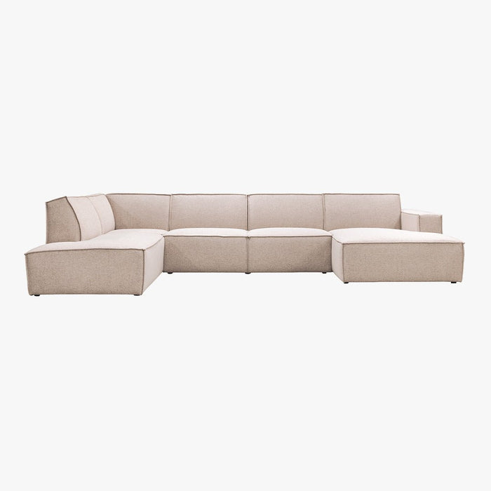 ELIA XL Canapé panoramique en tissu beige - Angle droit