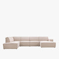 ELIA XL Canapé panoramique en tissu beige - Angle droit