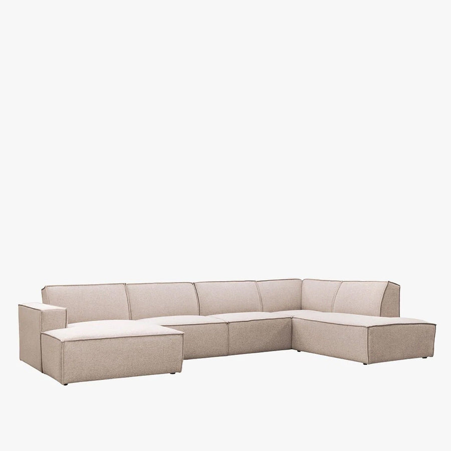 ELIA XL Canapé panoramique en tissu beige - Angle gauche — aperçu vidéo