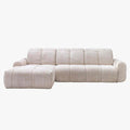 ELIOS Canapé d'angle convertible avec coffre en tissu beige - Angle gauche