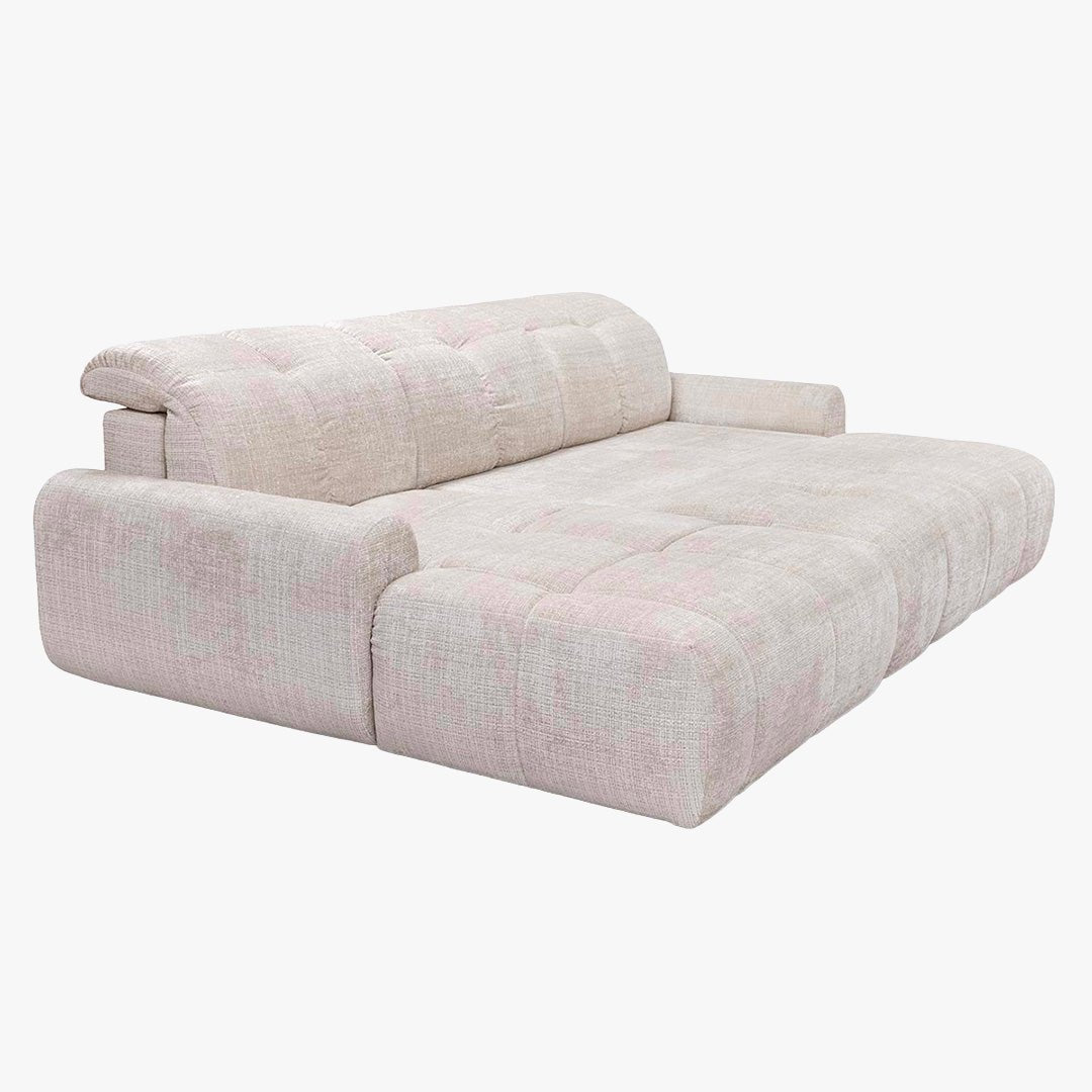 ELIOS Canapé d'angle convertible avec coffre en tissu beige - Angle gauche - Canapé d'angle convertible - Mobilier Deco