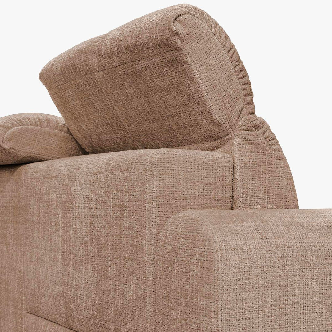 ELIOS Canapé d'angle convertible avec coffre en tissu taupe - Angle gauche - Canapé d'angle convertible - Mobilier Deco