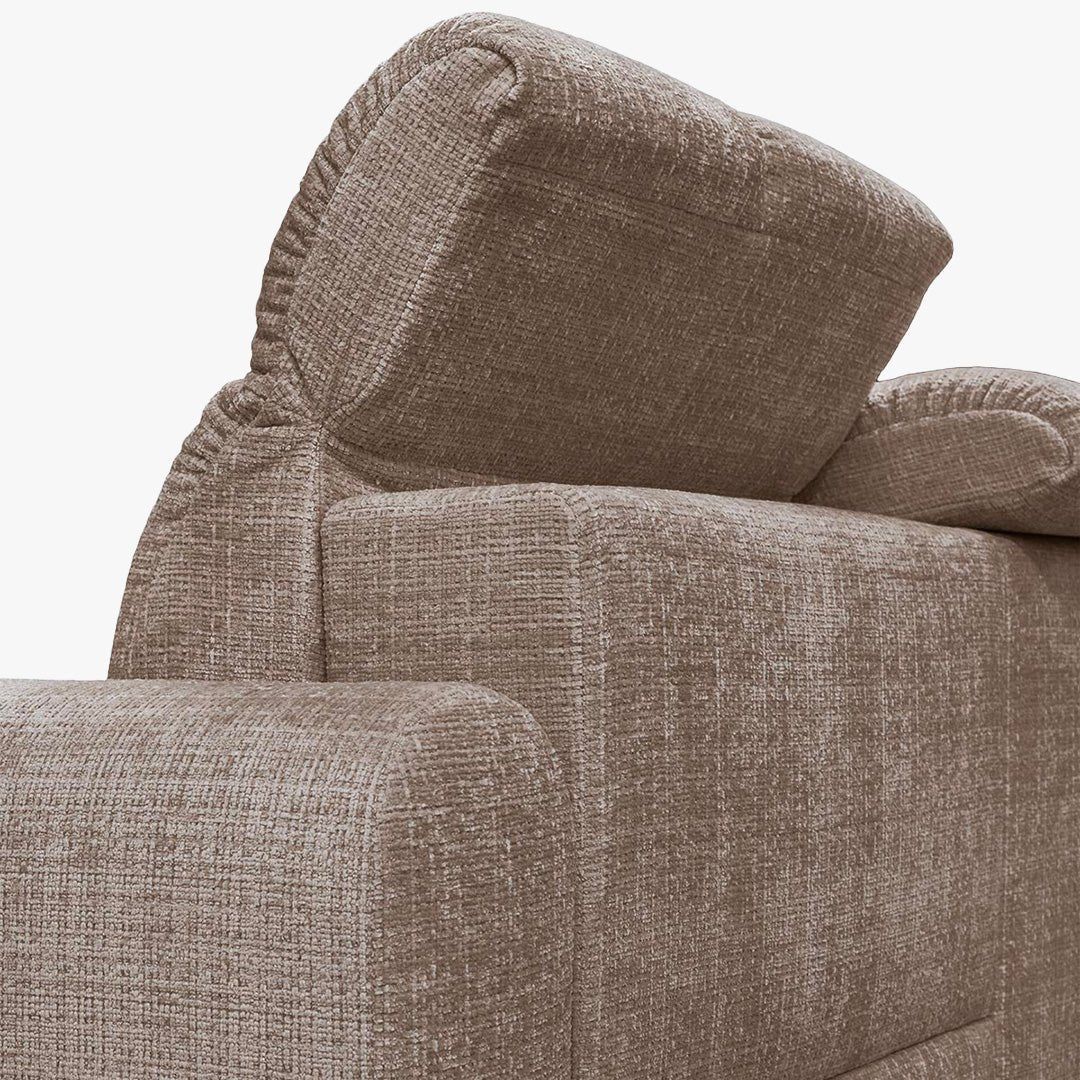 ELIOS Canapé d'angle convertible avec coffre en tissu taupe foncé - Angle droit - Canapé d'angle convertible - Mobilier Deco