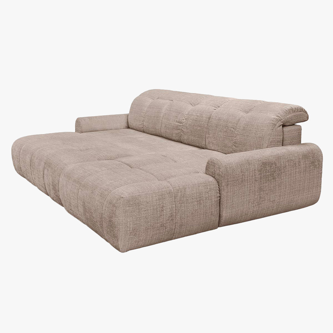 ELIOS Canapé d'angle convertible avec coffre en tissu taupe foncé - Angle droit - Canapé d'angle convertible - Mobilier Deco