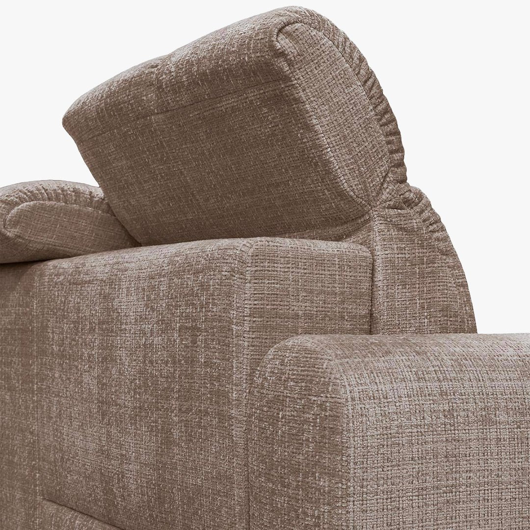 ELIOS Canapé d'angle convertible avec coffre en tissu taupe foncé - Angle gauche - Canapé d'angle convertible - Mobilier Deco