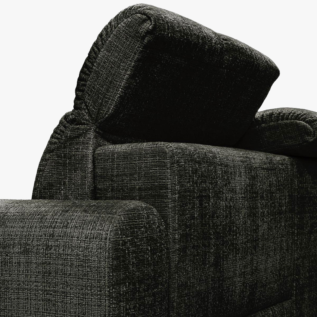ELIOS Canapé d'angle convertible avec coffre en tissu vert sapin - Angle droit - Canapé d'angle convertible - Mobilier Deco