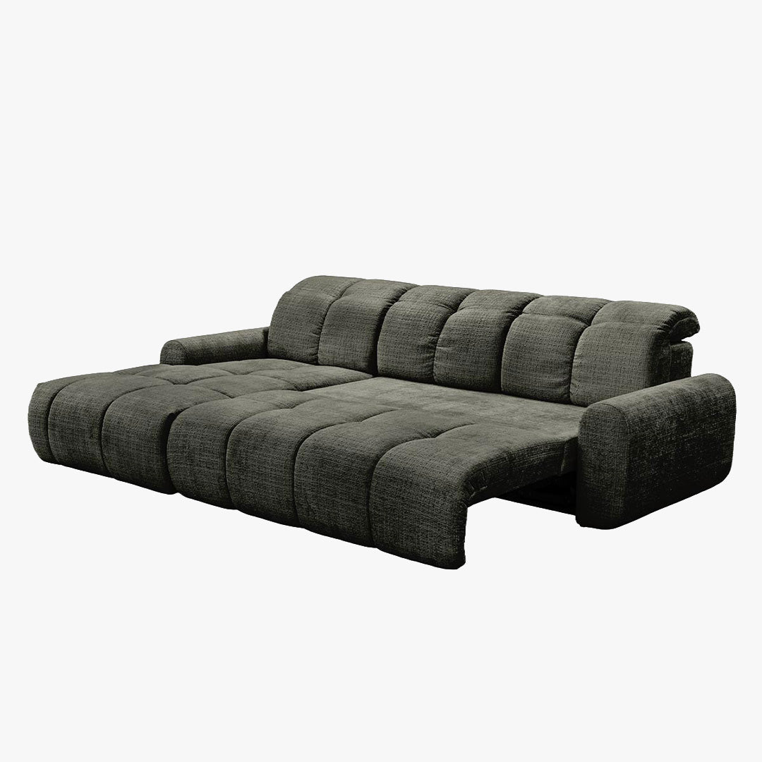 ELIOS Canapé d'angle convertible avec coffre en tissu vert sapin - Angle gauche - Canapé d'angle convertible - Mobilier Deco