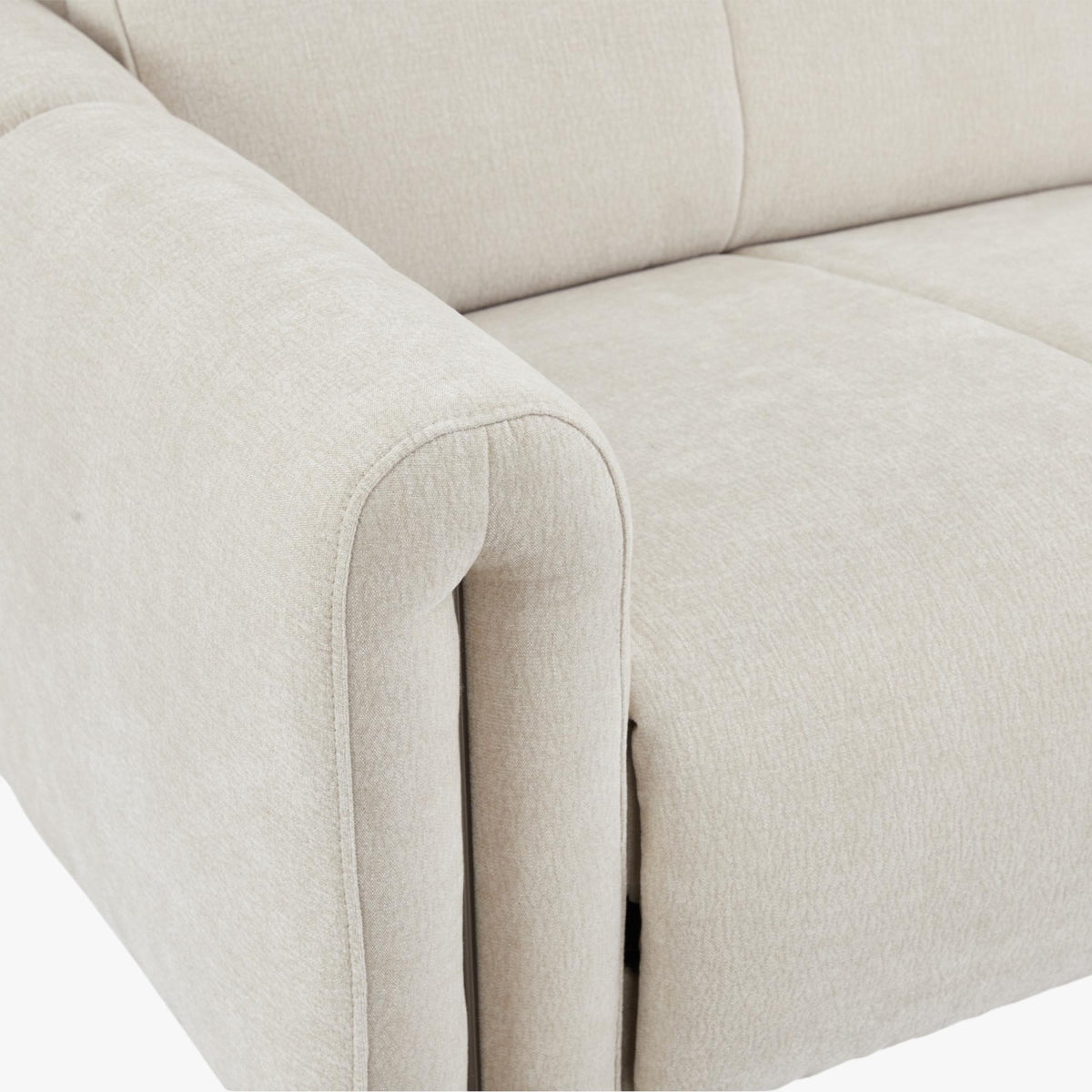 ELISE Canapé 3 places relax électrique en tissu beige - Canapé relax - Mobilier Deco