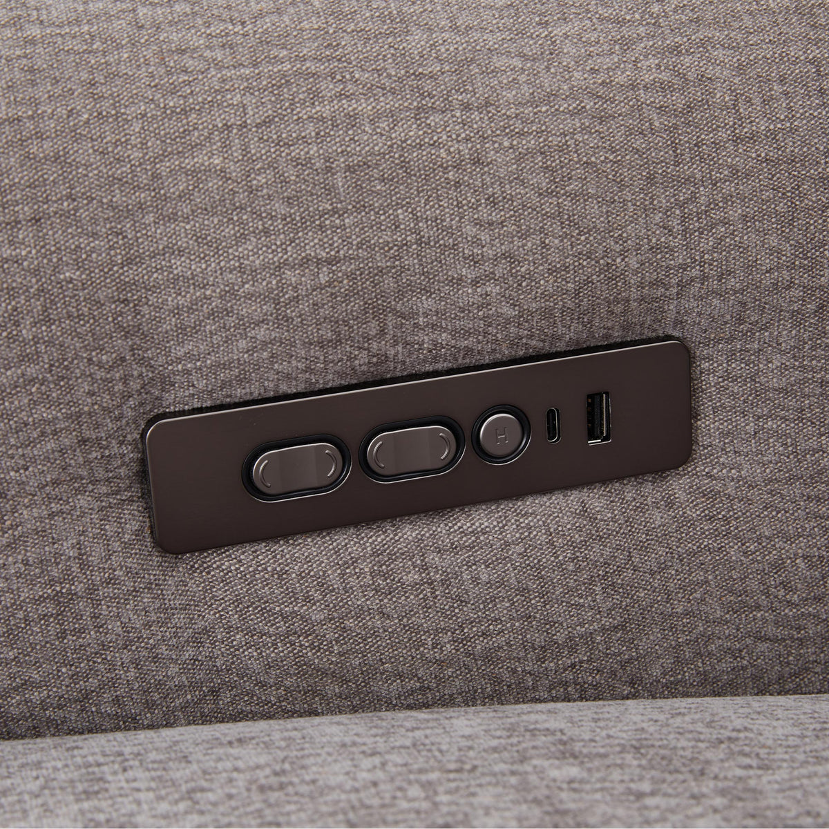 ELISE Canapé 3 places relax électrique en tissu taupe - Canapé relax - Mobilier Deco