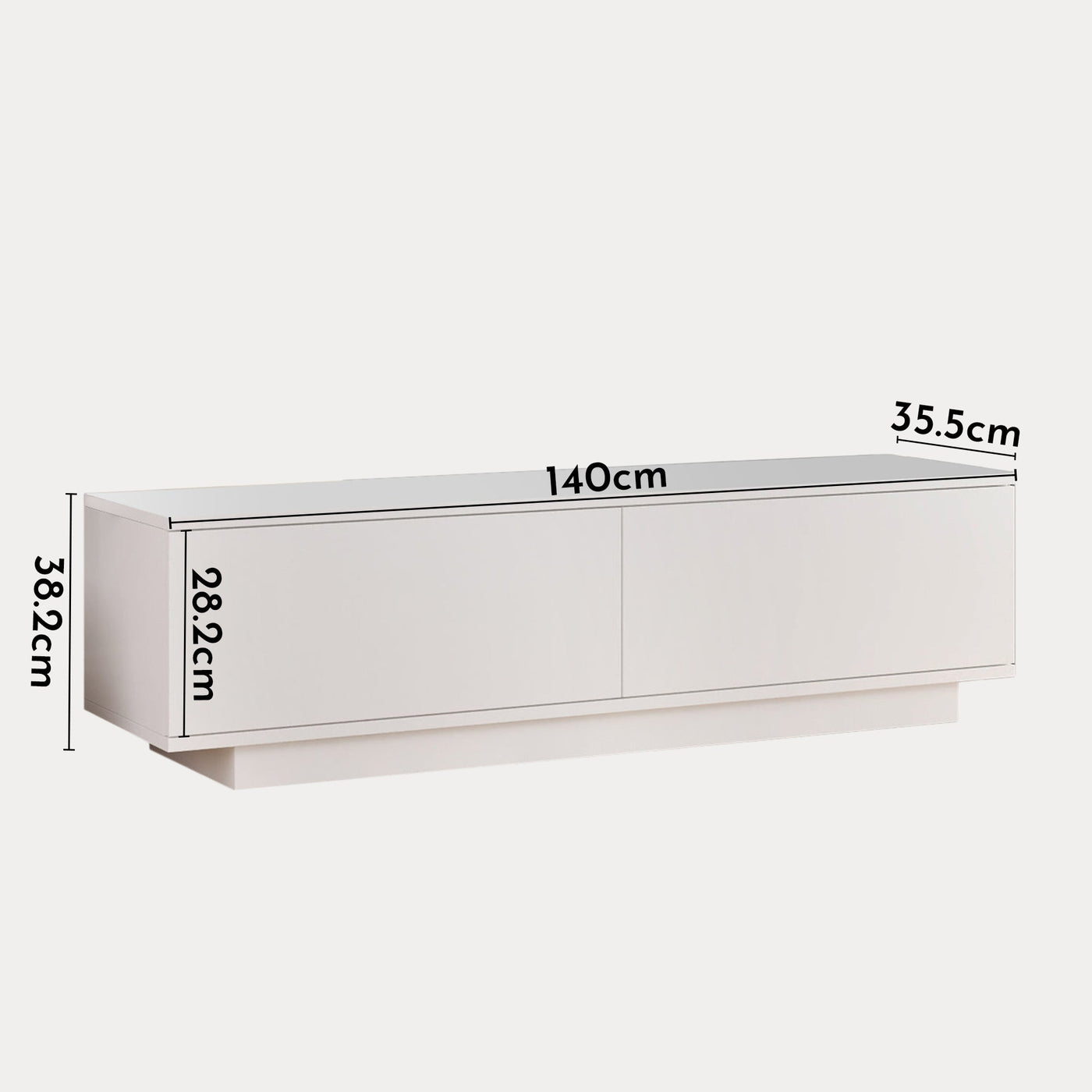 ELONIE Meuble TV 2 portes blanc - Meuble TV - Mobilier Deco
