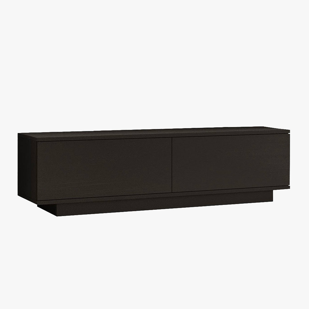 ELONIE Meuble TV 2 portes noir - Meuble TV - Mobilier Deco