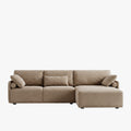 ELORA Canapé d'angle en tissu beige - Angle droit
