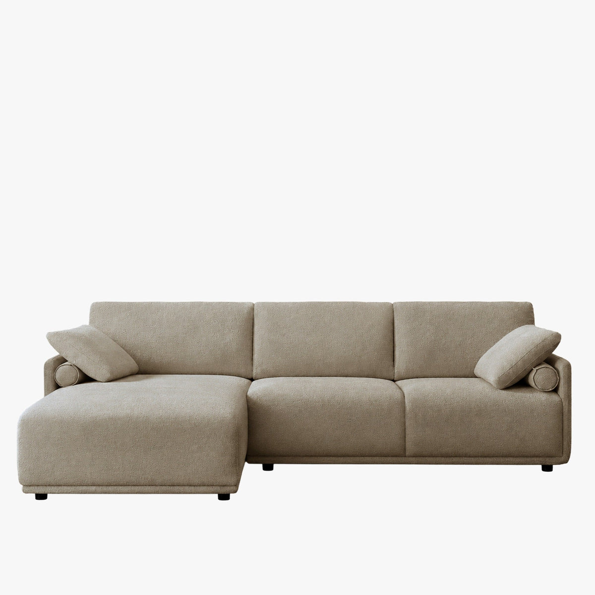 ELORA Canapé d'angle en tissu beige - Angle gauche - Canapés d'angle - Mobilier Deco