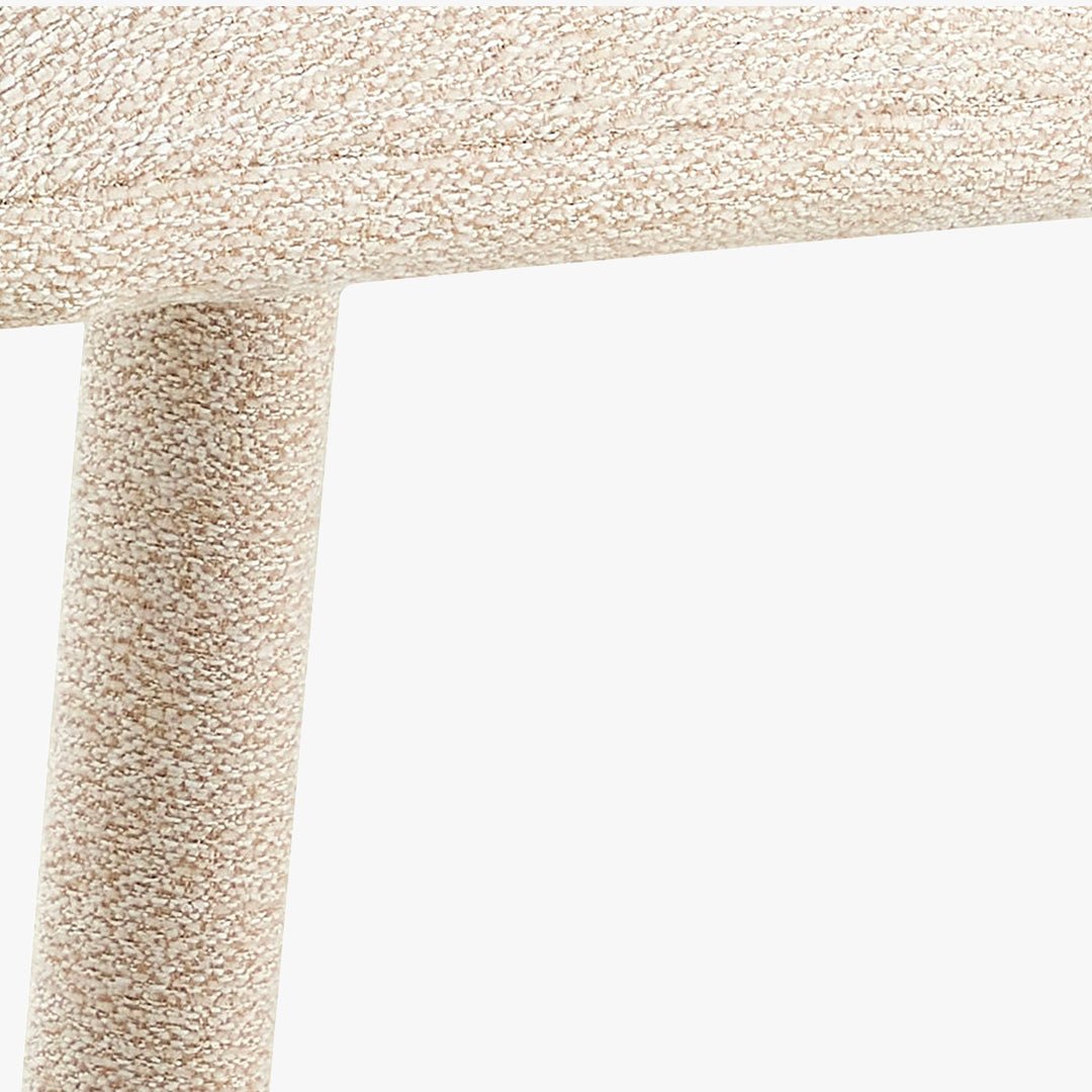 ELVAS Chaise empilable en tissu bouclette beige - Chaise de repas - Mobilier Deco