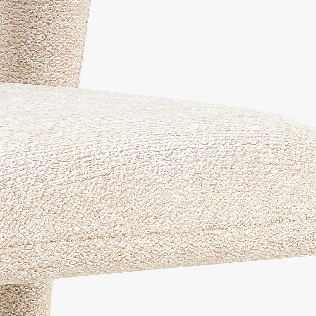 ELVAS Chaise empilable en tissu bouclette beige - Chaise de repas - Mobilier Deco