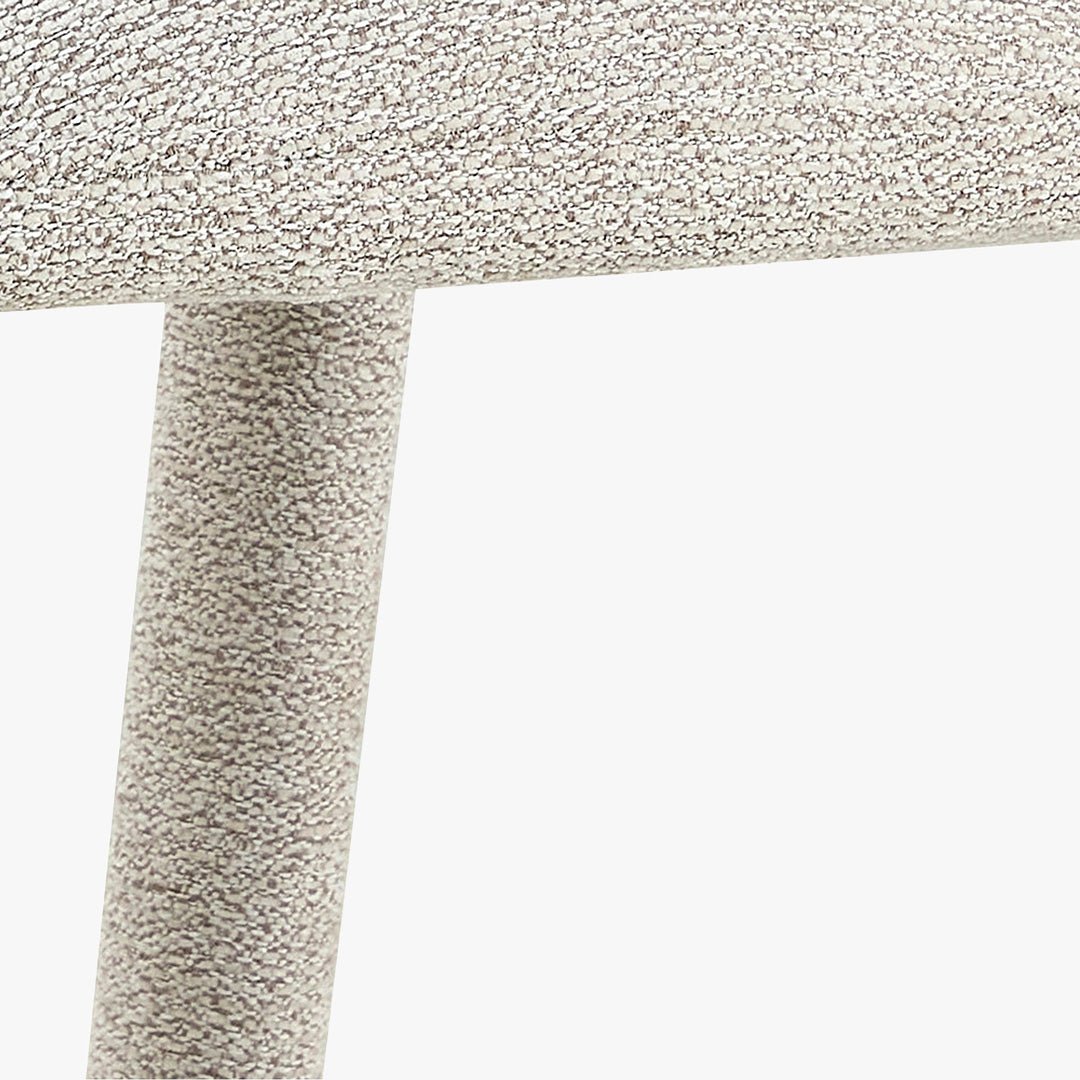 ELVAS Chaise empilable en tissu bouclette écru - Chaise de repas - Mobilier Deco
