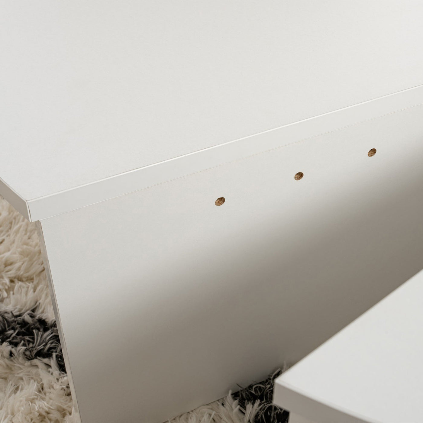 ELYNA Table basse ronde blanc D90 cm - Table basse - Mobilier Deco