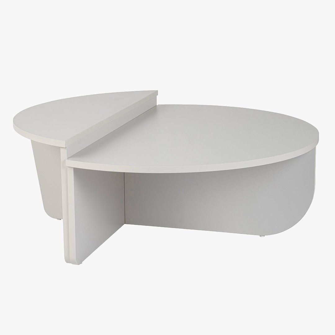 ELYNA Table basse ronde blanc D90 cm - Table basse - Mobilier Deco