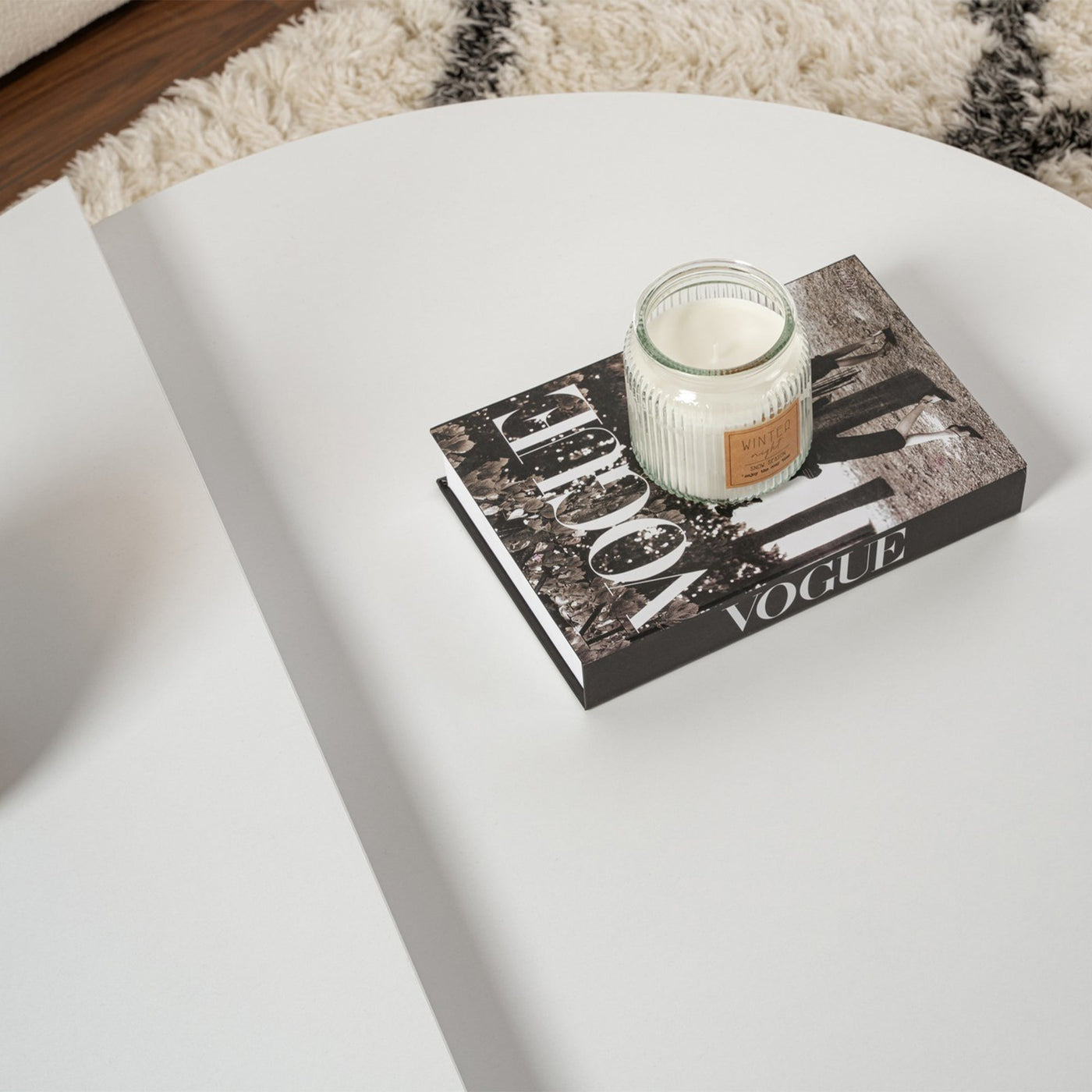 ELYNA Table basse ronde blanc D90 cm - Table basse - Mobilier Deco