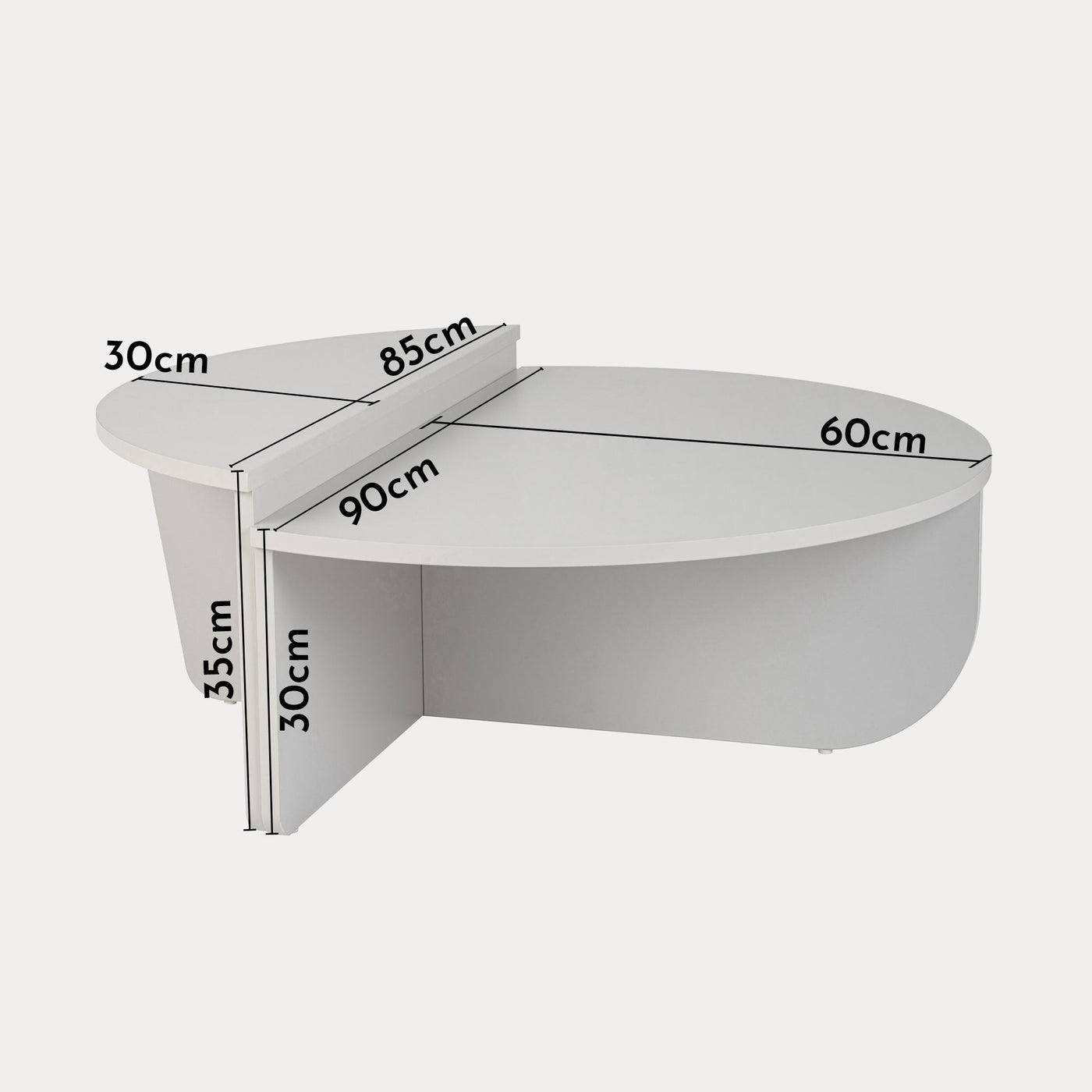 ELYNA Table basse ronde blanc D90 cm - Table basse - Mobilier Deco