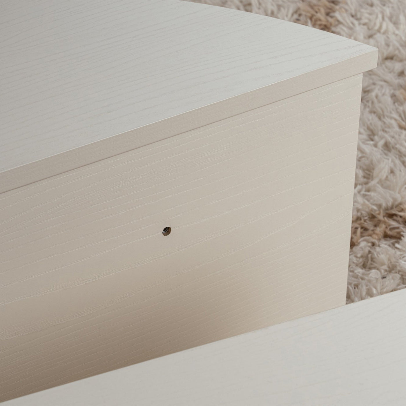 ELYNA Table basse ronde couleur bois blanc D90 cm - Table basse - Mobilier Deco