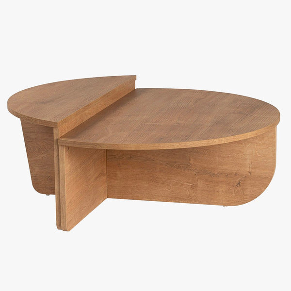 ELYNA Table basse ronde couleur bois clair D90 cm
