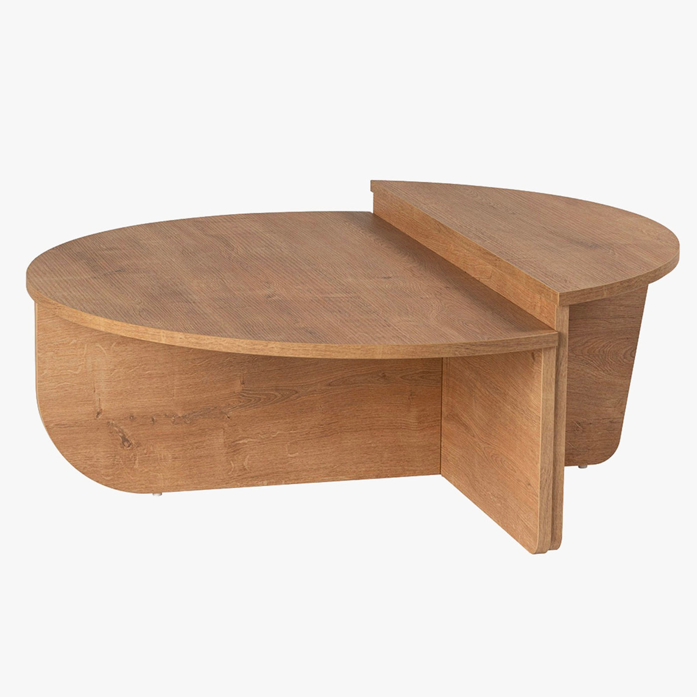ELYNA Table basse ronde couleur bois clair D90 cm - Table basse - Mobilier Deco