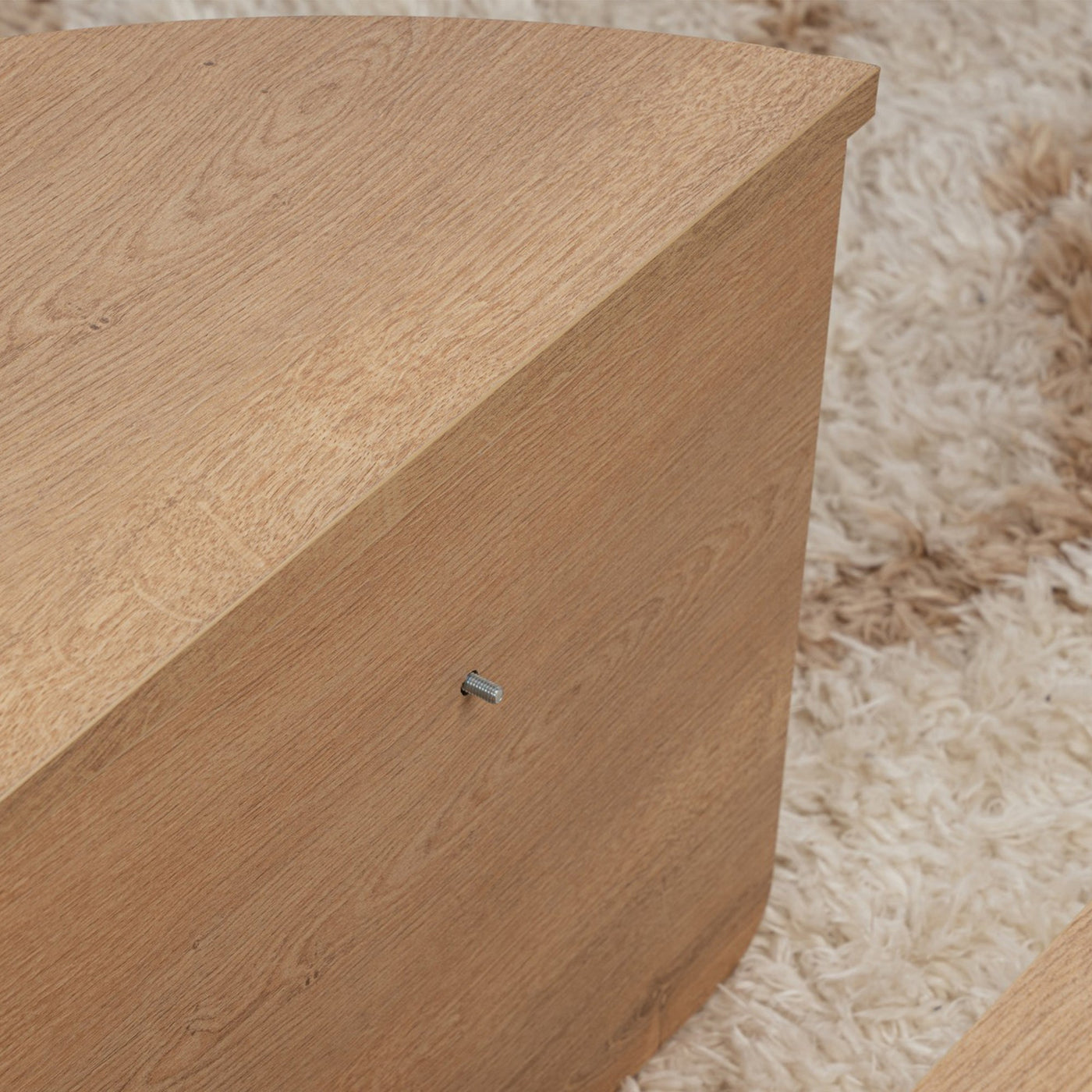 ELYNA Table basse ronde couleur bois clair D90 cm - Table basse - Mobilier Deco