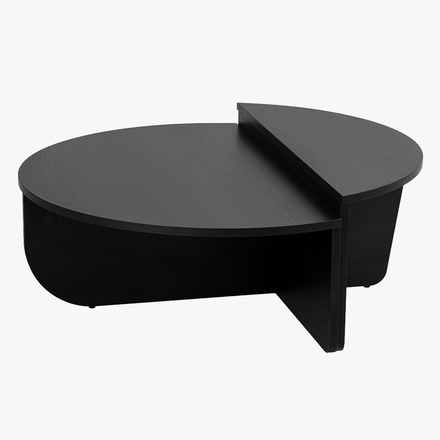ELYNA Table basse ronde couleur bois noir D90 cm - Table basse - Mobilier Deco