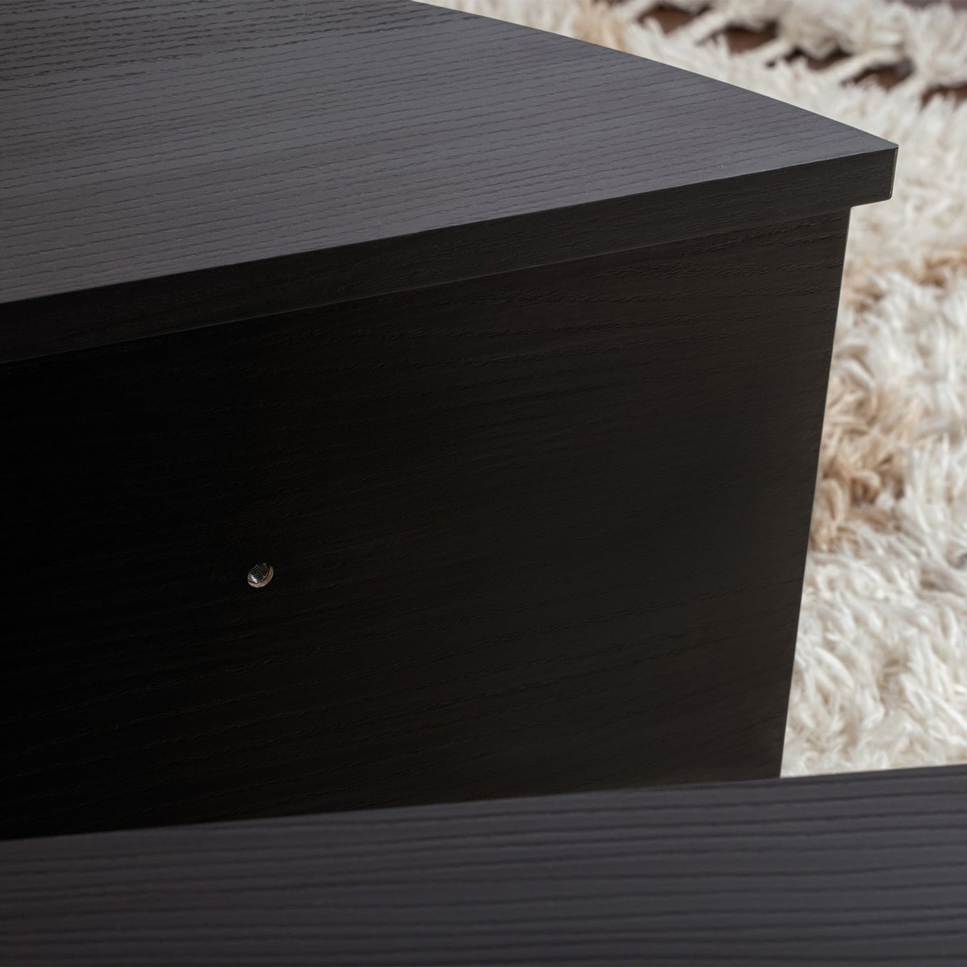 ELYNA Table basse ronde couleur bois noir D90 cm - Table basse - Mobilier Deco