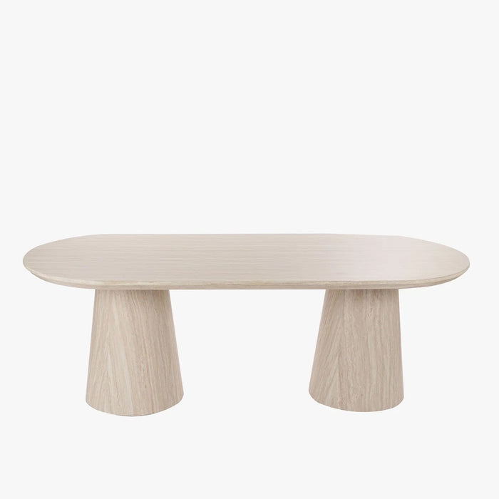 ENAYA Table à manger ovale couleur bois clair 220 cm – Table à manger – vue 2