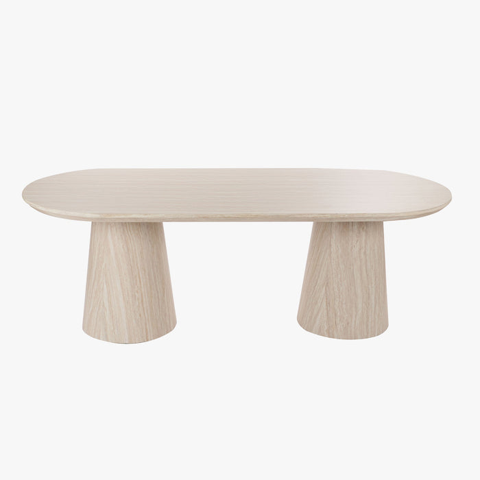 ENAYA Table à manger ovale couleur bois clair 220 cm