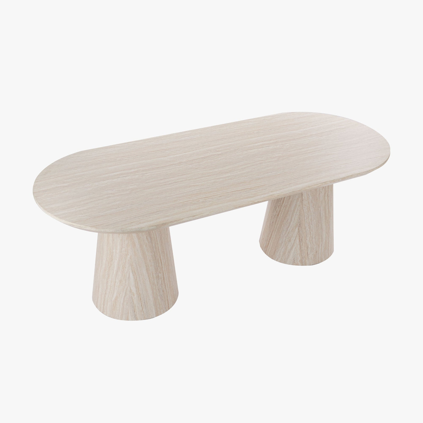 ENAYA Table à manger ovale couleur bois clair 220 cm - Table à manger - Mobilier Deco