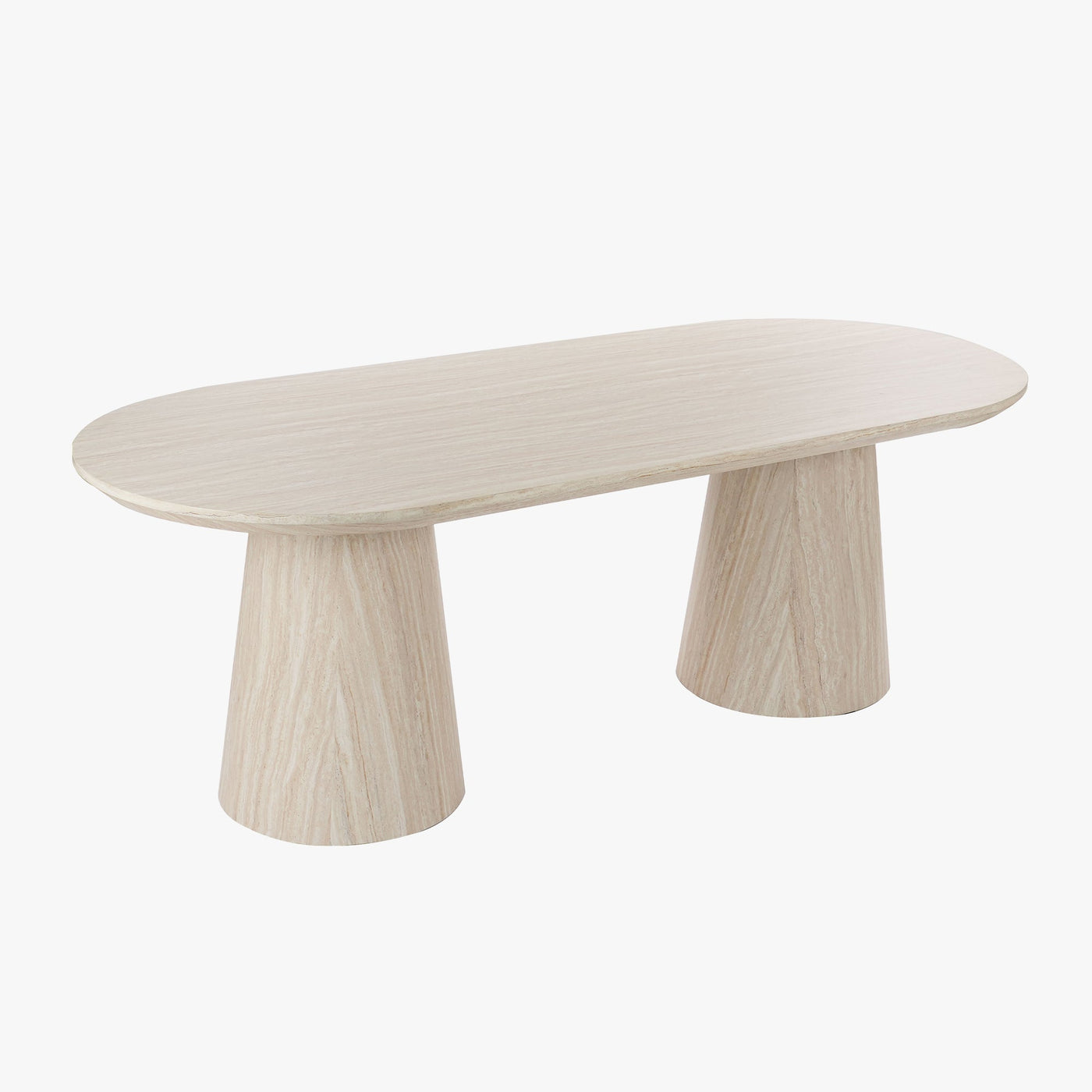 ENAYA Table à manger ovale couleur bois clair 220 cm - Table à manger - Mobilier Deco