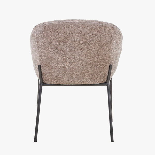 ESMA Chaise en tissu taupe pieds en métal noir