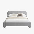 ESTELLE Lit double en velours gris 160x200 cm
