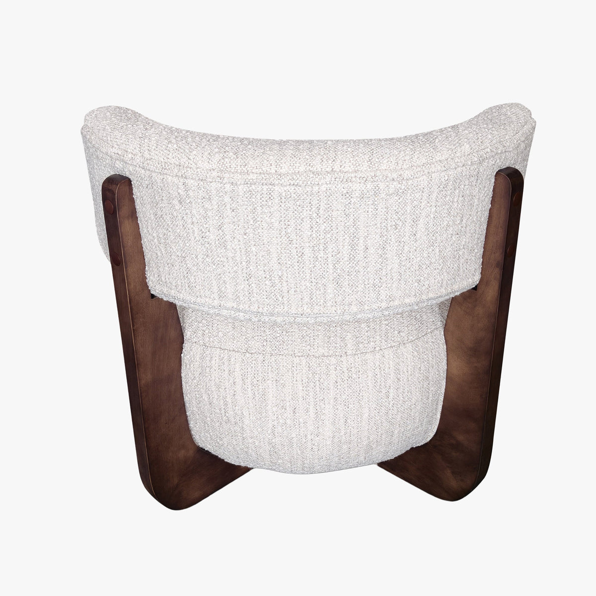 ESTER Fauteuil en tissu blanc écru pieds en bois foncé - Fauteuils - Mobilier Deco