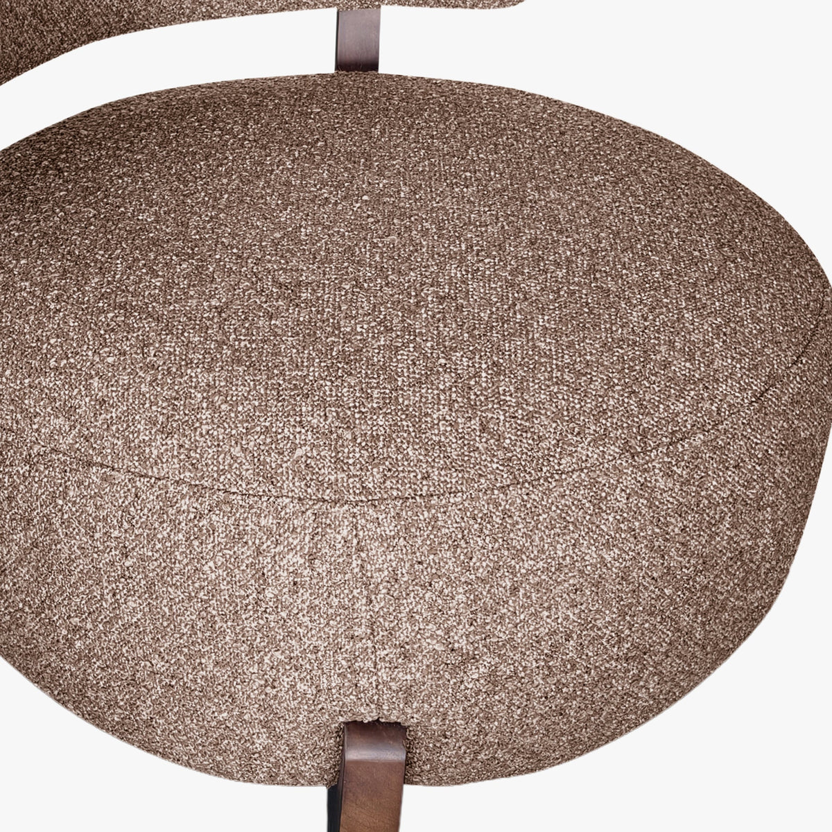 ESTER Fauteuil en tissu texturé taupe pieds en bois foncé - Fauteuils - Mobilier Deco