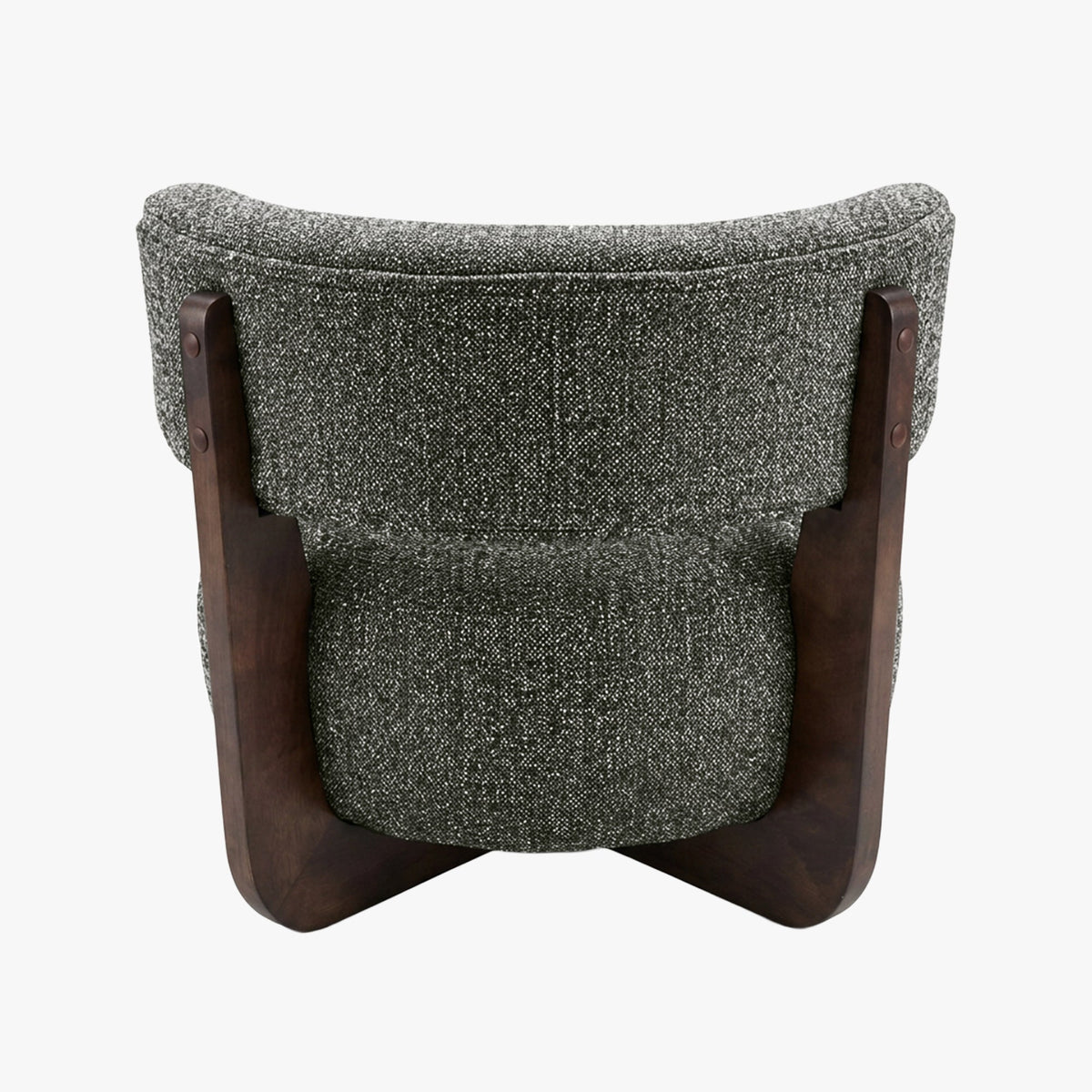 ESTER Fauteuil en tissu texturé vert pieds en bois foncé - Fauteuils - Mobilier Deco