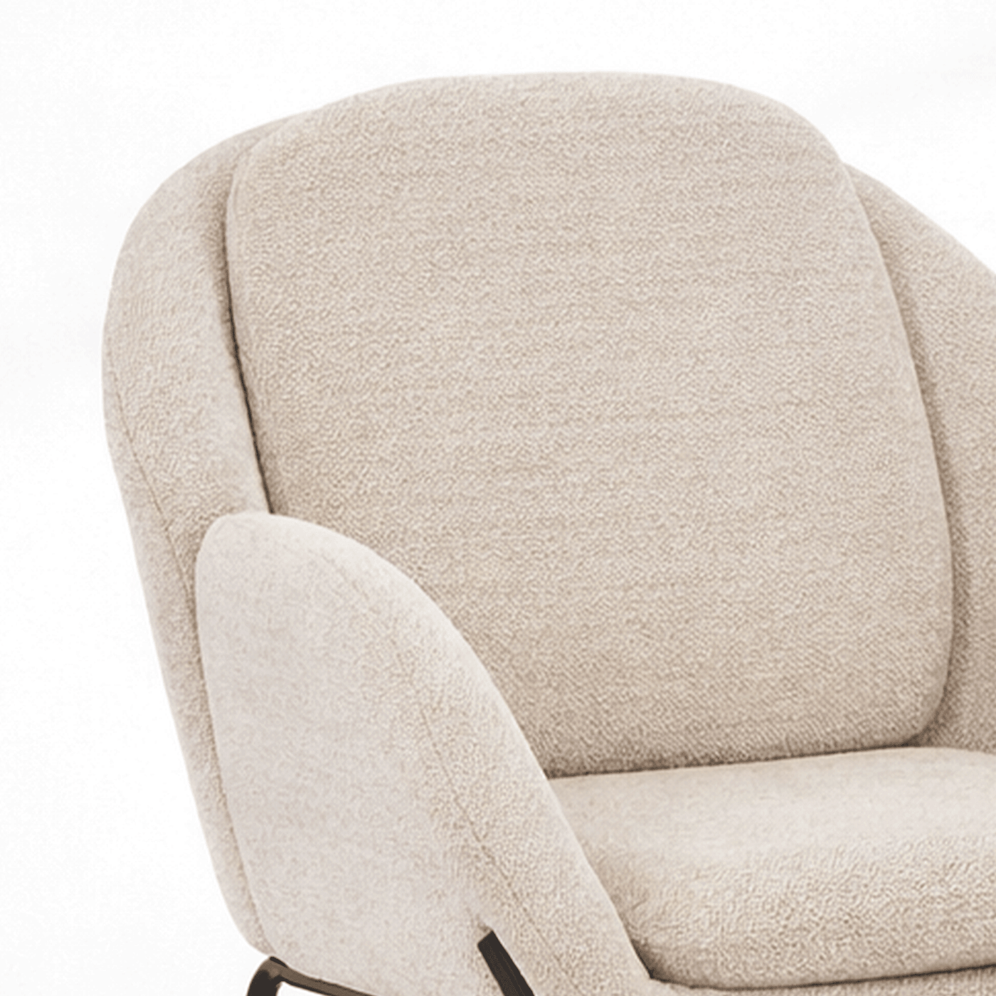 EYLA Chaise en tissu beige pieds en métal noir - Chaise de repas - Mobilier Deco