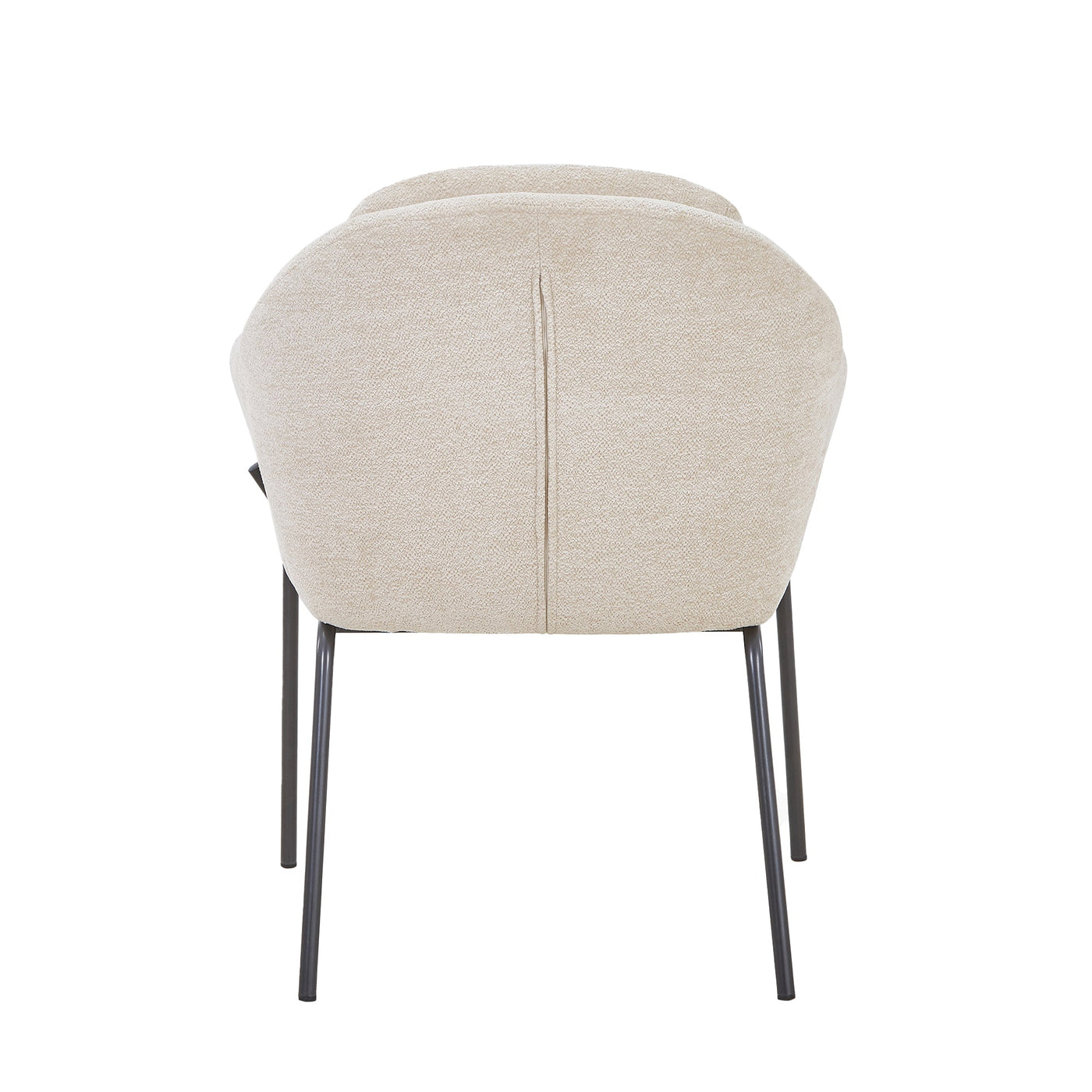 EYLA Chaise en tissu beige pieds en métal noir - Chaise de repas - Mobilier Deco