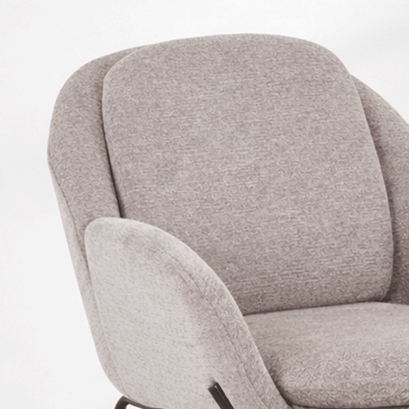 EYLA Chaise en tissu taupe pieds en métal noir - Chaise de repas - Mobilier Deco